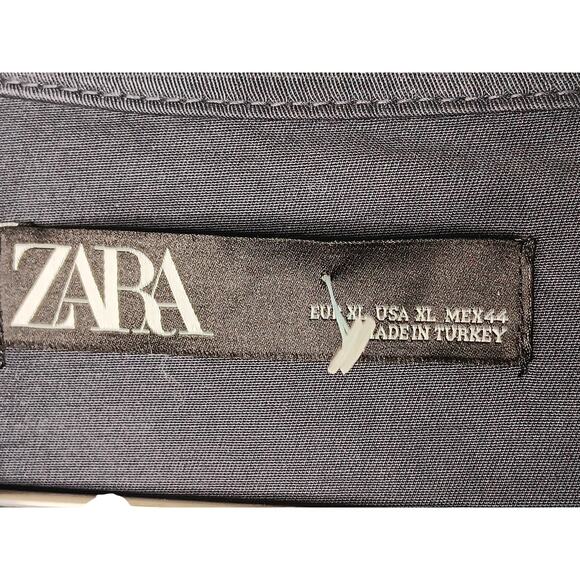 New ZARA Navy Utility Zip Front Jumpsuit XL Long Sleeve One Piece - Picture 13 of 16